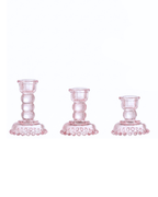 Bloomingville Dephia Glass Candle Holders in Pink in Various Sizes