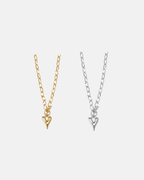Big Metal London Daria Puff Heart Chain Necklace in Silver or Gold