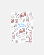 Peak Prints Girl Dinner Wine and Food Print
