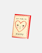 Kitty Kenda 'You make my heart happy' Valentines Day Greeting Card