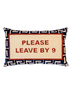 Pillow Drop 'Please Leave By 9' Needlepoint Scatter Cushion
