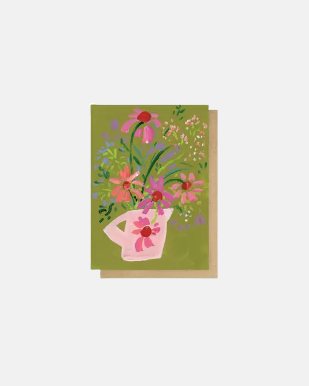East End Prints Wildflowers On Green Floral Greeting Card