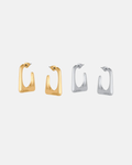 Big Metal London Hortense Organic Shape Earrings in Gold or Silver Plated