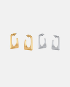 Big Metal London Hortense Organic Shape Earrings in Gold or Silver Plated