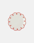 Casa Rosy Red Scalloped Dessert Plate (Set of 4)