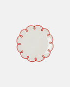 Casa Rosy Red Scalloped Dessert Plate (Set of 4)
