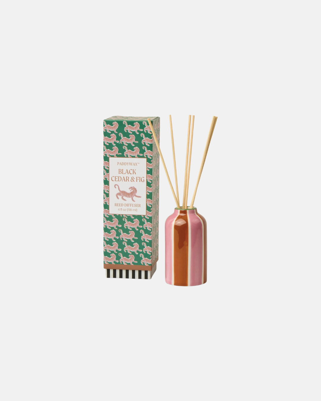 Paddywax A Dopo Tiger Ceramic Reed Diffuser in Black Cedar & Fig