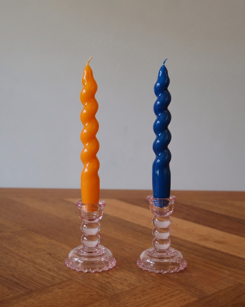 Maegen Spiral Soy Wax Candle in Tangerine or Navy