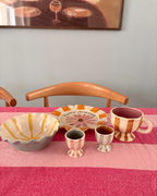 Talking Tables Striped Tablecloth 100% Cotton in Pink and Red