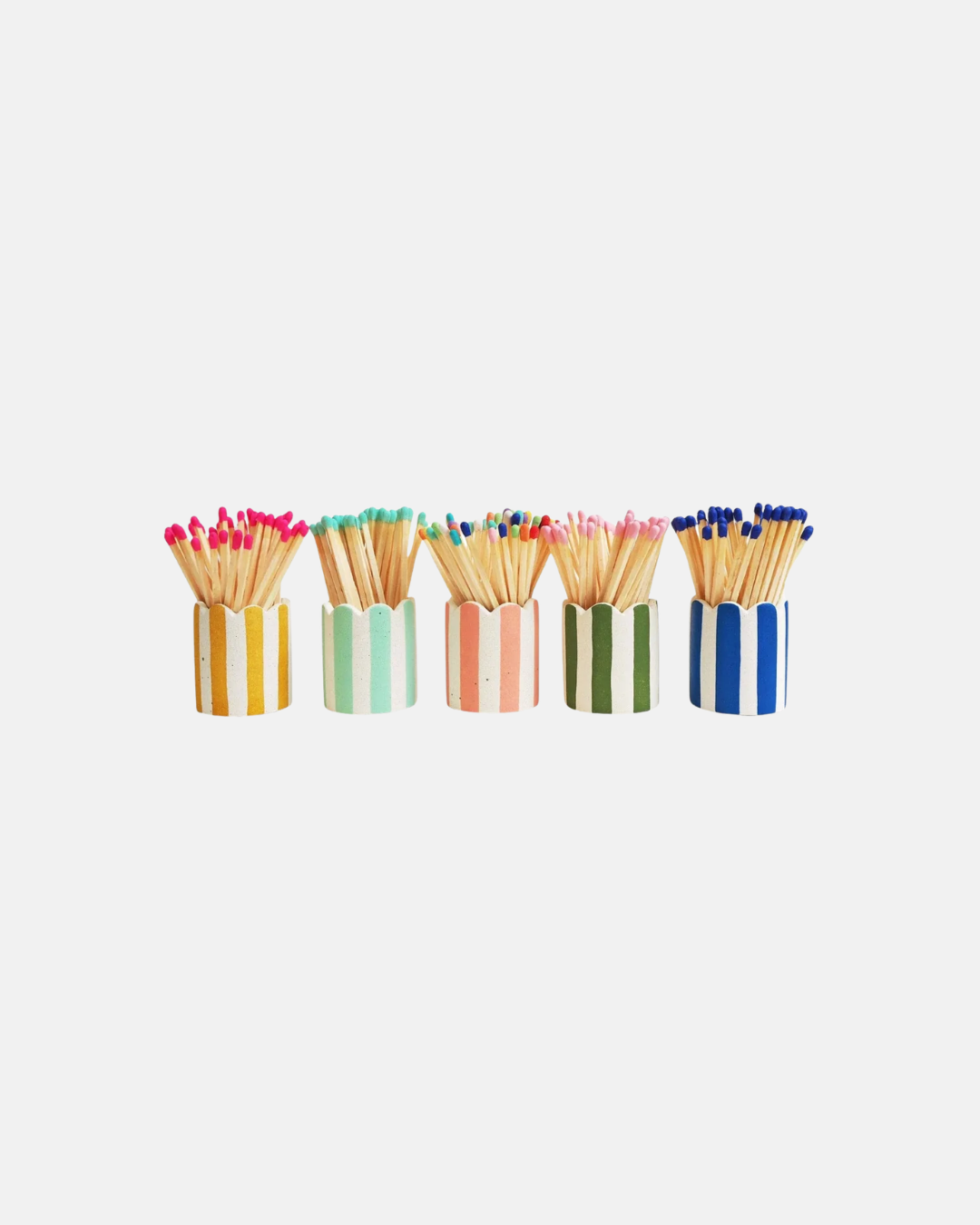 Hello Marilu Stripy Match Stick Holders in Various Colours