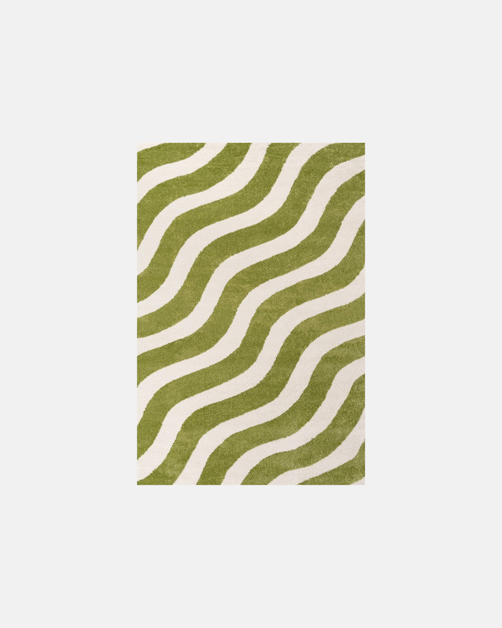 The Rugs Joli Green and White Waves Rug