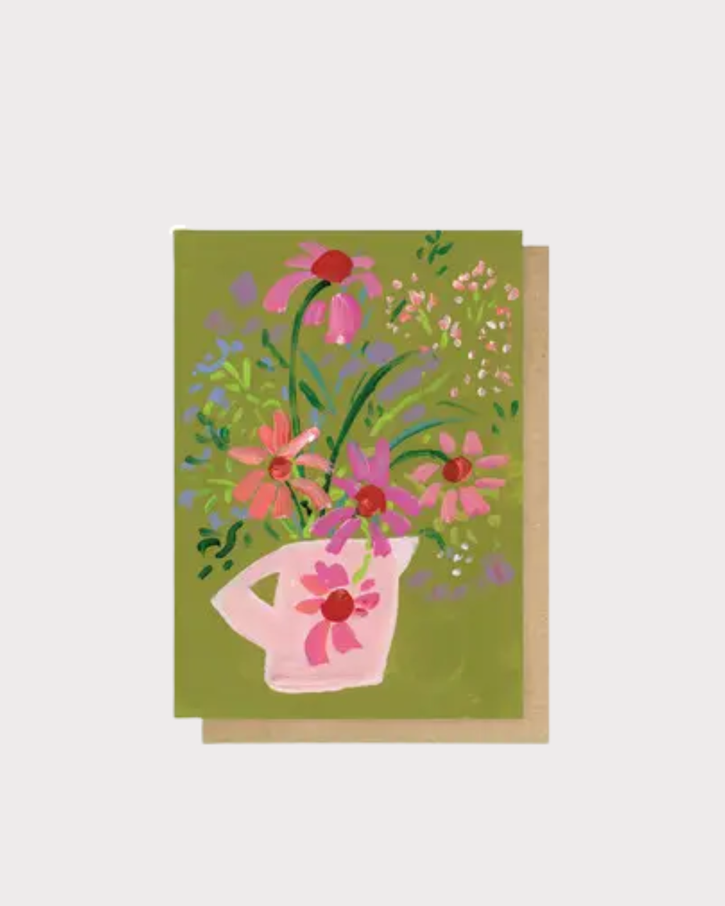 East End Prints Wildflowers On Green Floral Greeting Card