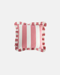 Casa Pink Candy Cabana Stripe Ruffled Cushion Cover