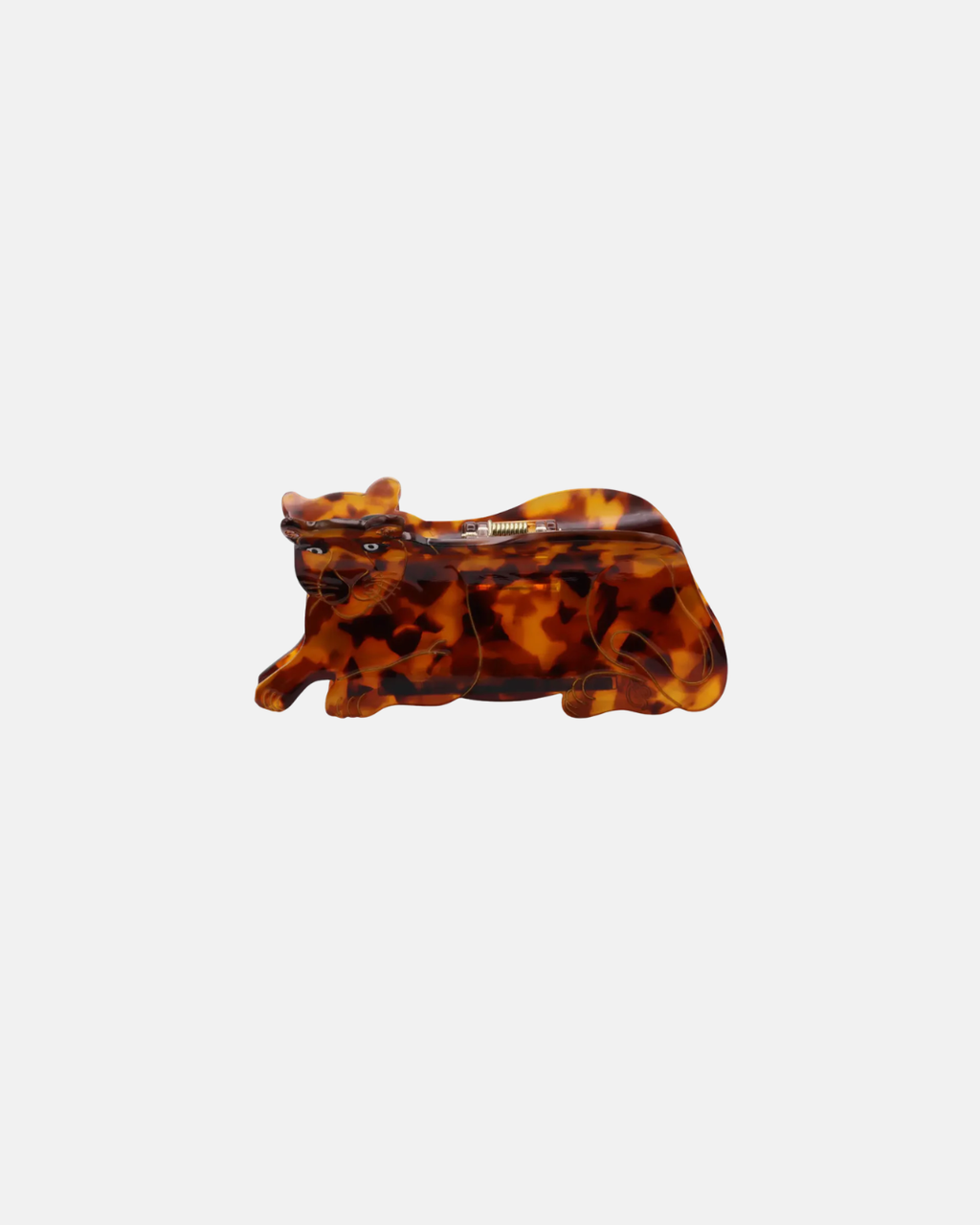 Big Metal London Wild Cat Hair Claw Clip in Brown