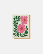 East End Prints Fern and Pink Poppy Greeting Card