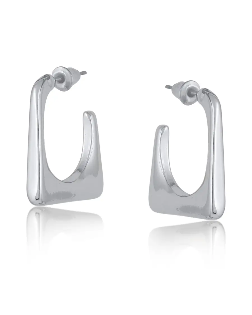 Big Metal London Hortense Organic Shape Earrings in Gold or Silver Plated