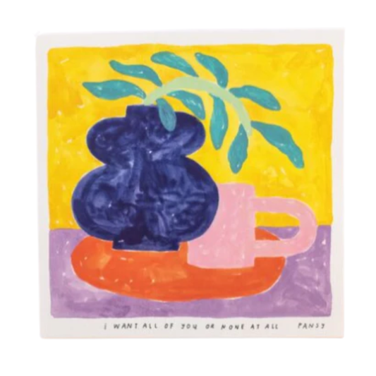 Giant Pansy 'I Want All Of You Or None At All' Square Wall Art Print