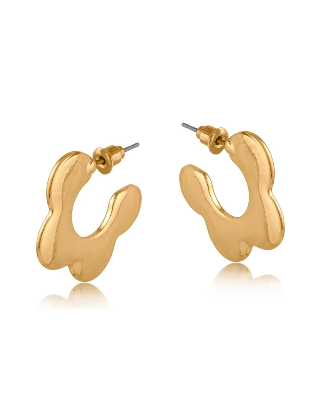 Big Metal London Camille Squiggle Hoop Earrings in Gold or Silver Plated