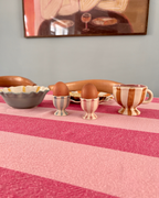 Talking Tables Striped Tablecloth 100% Cotton in Pink and Red
