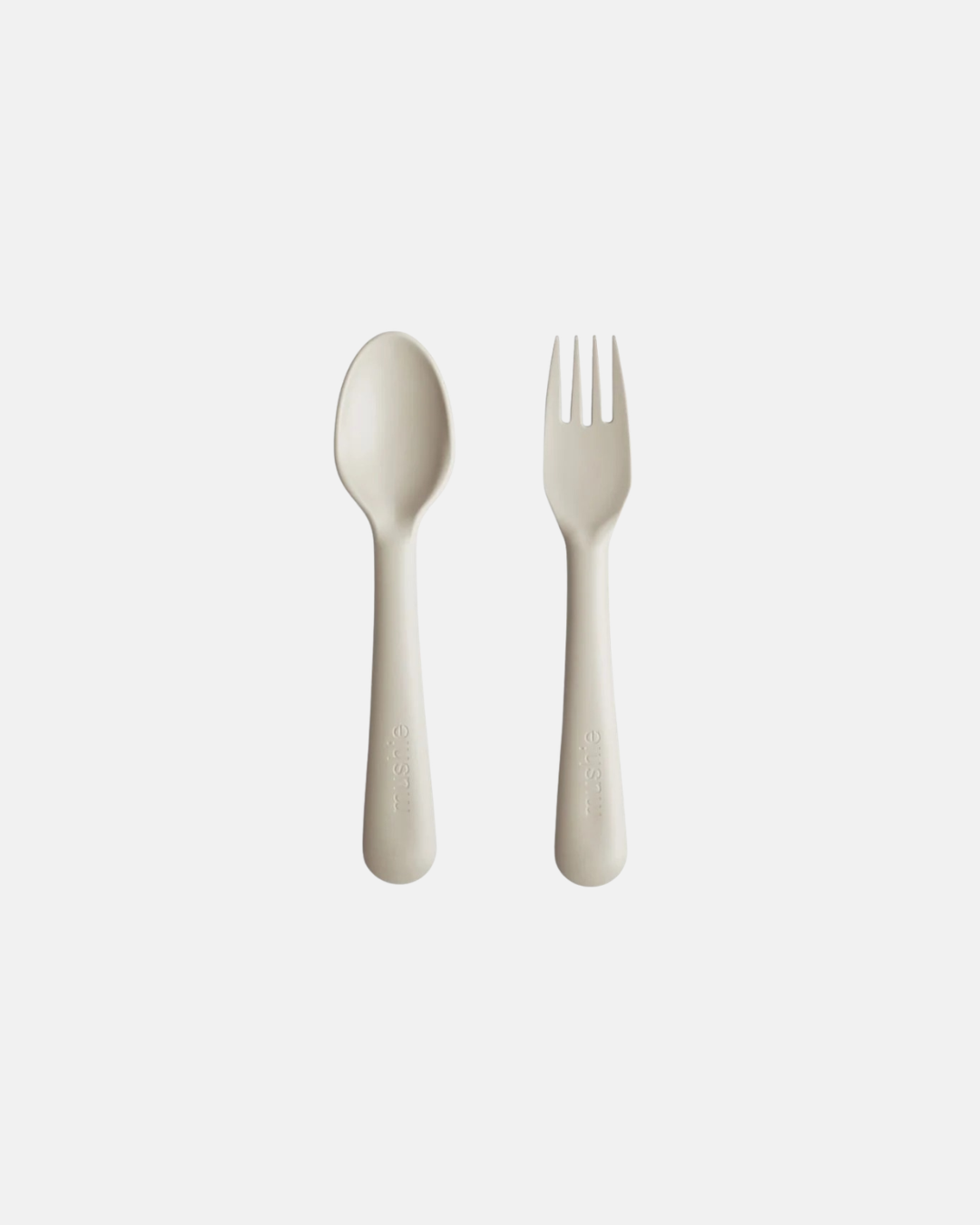 Mushie Baby Spoon and Fork Set in Ivory