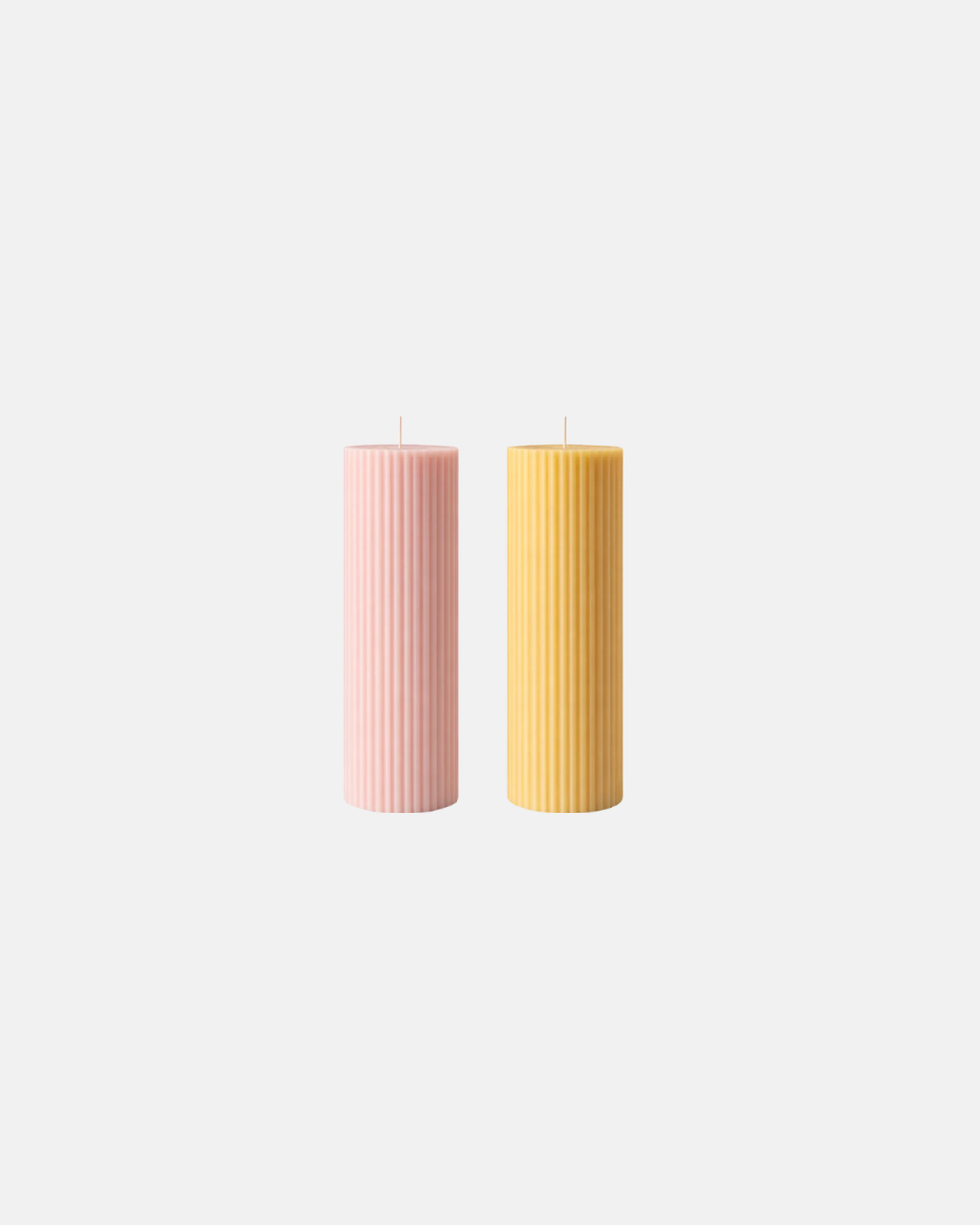 Soie London Soy Wax Ribbed Pillar Candles Set of 2