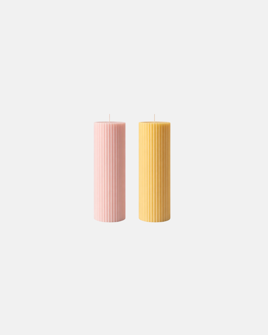 Soie London Soy Wax Ribbed Pillar Candles Set of 2