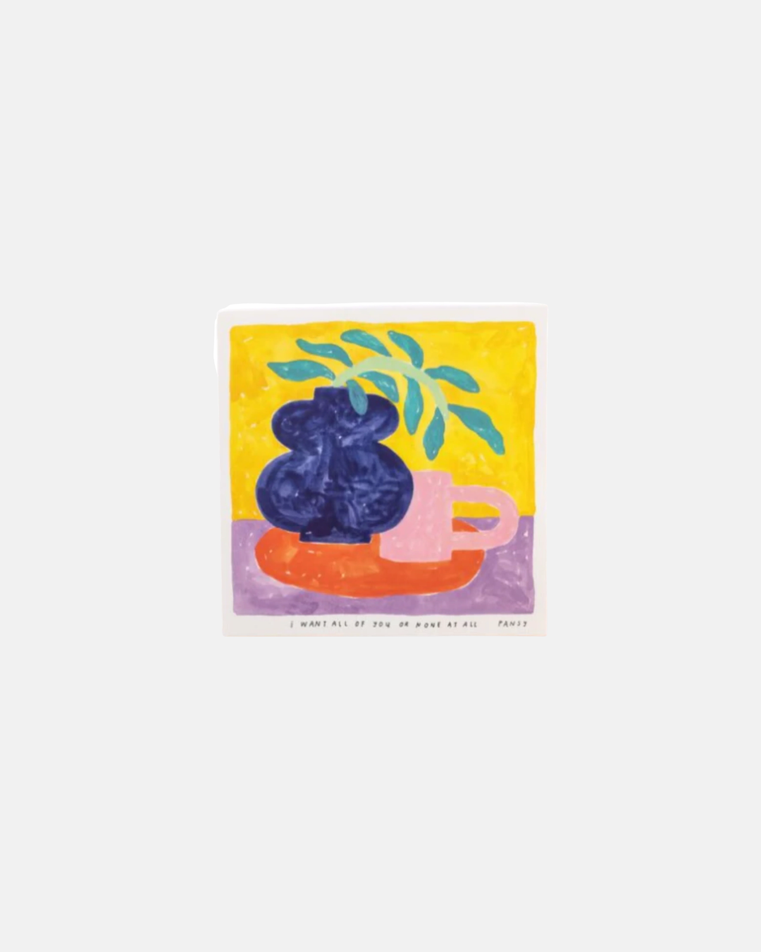 Giant Pansy 'I Want All Of You Or None At All' Square Wall Art Print