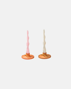 Soie London Ribbon Candle Sticks in Vanilla or Blush Pink