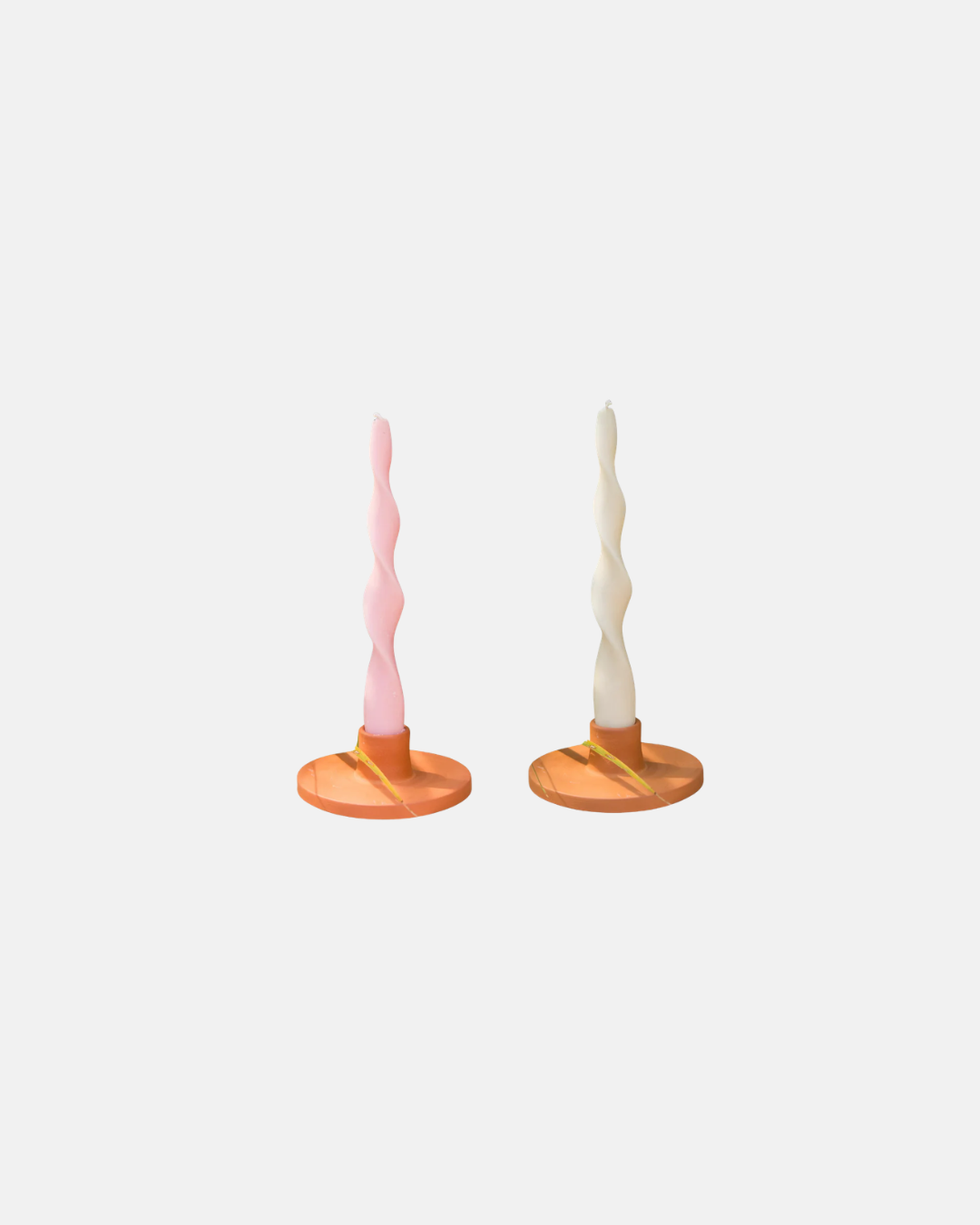 Soie London Ribbon Candle Sticks in Vanilla or Blush Pink