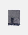 Bloomingville Herringbone Dark Blue Recycled Cotton Throw