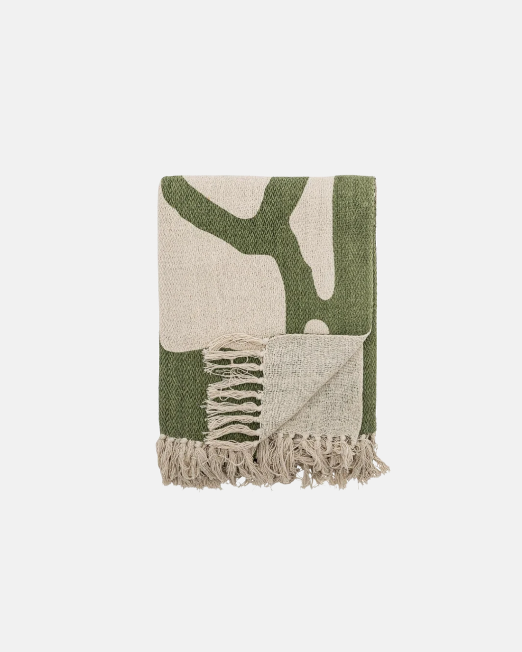Bloomingville Dalmine Green Recycled Cotton Throw