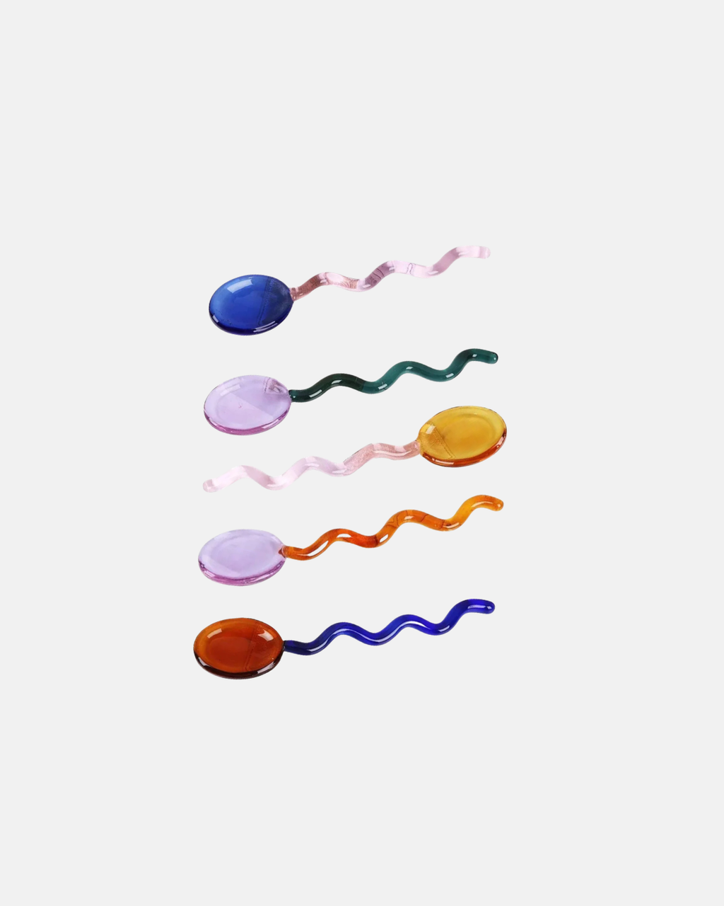 Ivore Group Coloured Glass Stirring Spoons in Various Colours