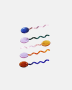 Ivore Group Coloured Glass Stirring Spoons in Various Colours