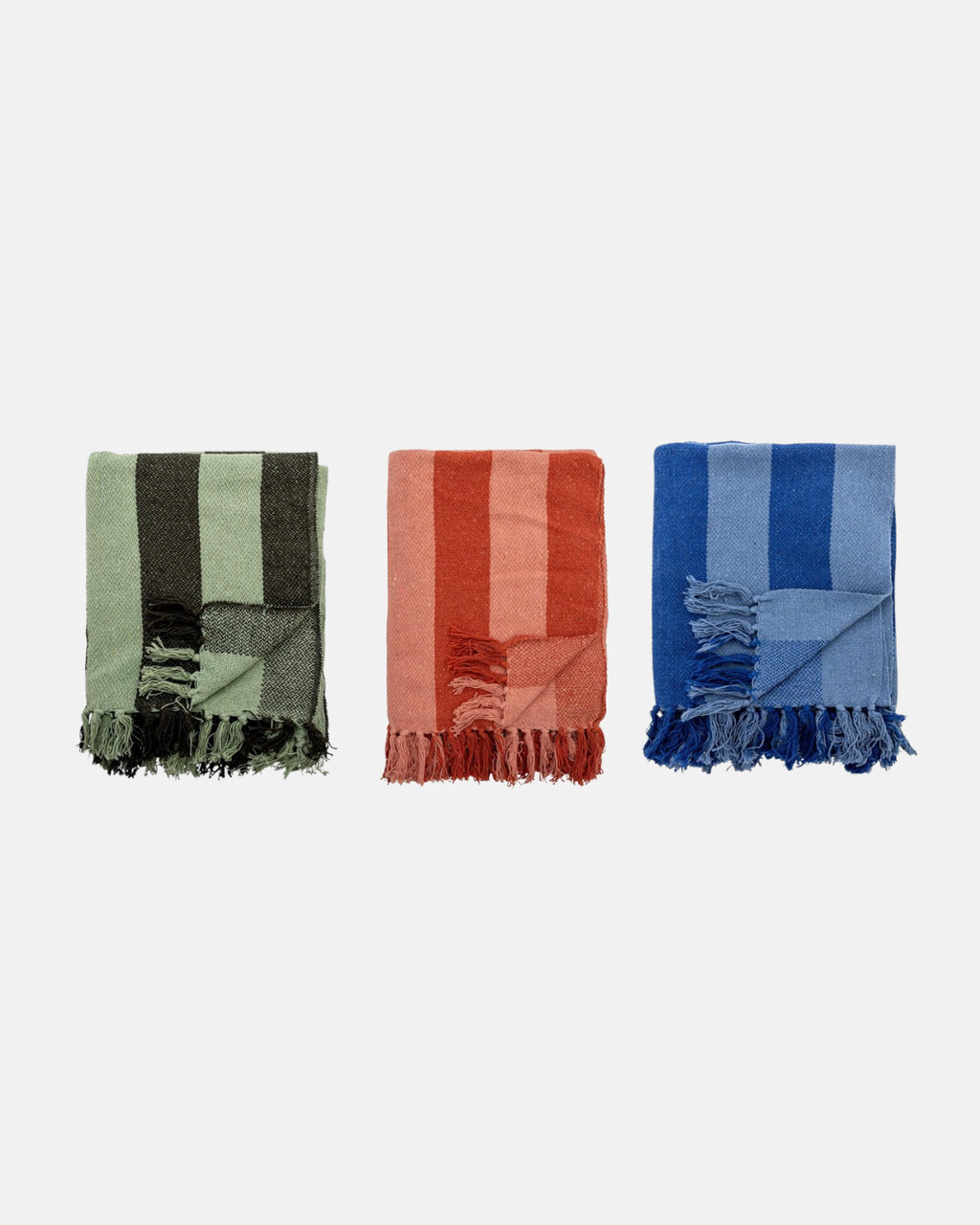 Bloomingville Frello Striped Recycled Cotton Throw Blanket
