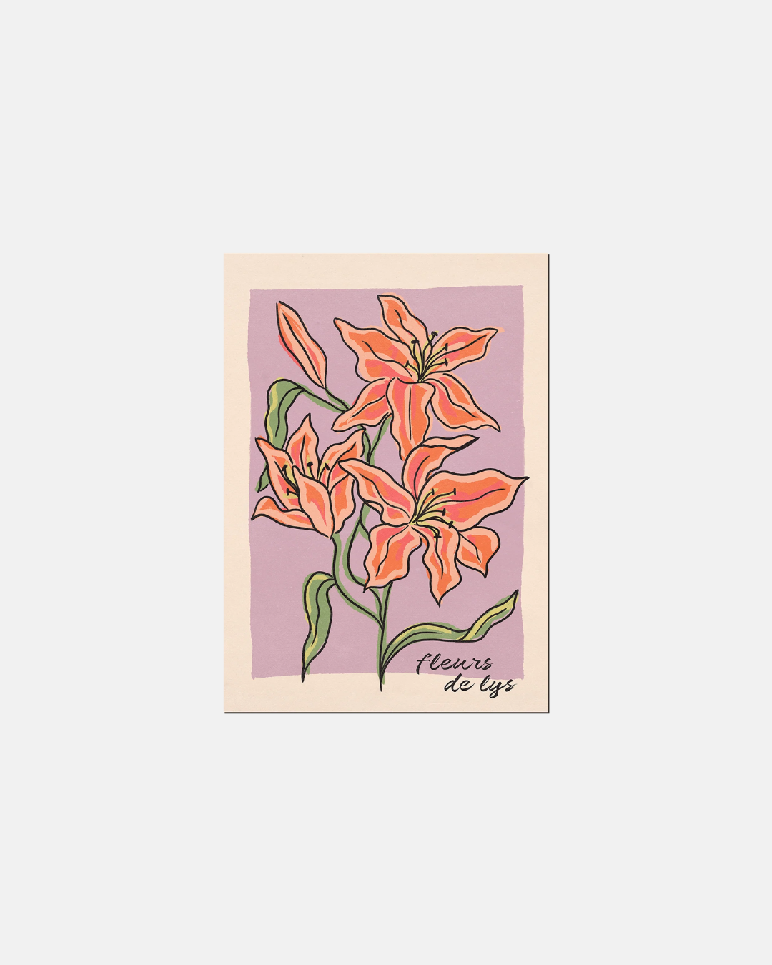 Cai & Jo 'Fleurs des Lys' Floral Wall A4 Art Print
