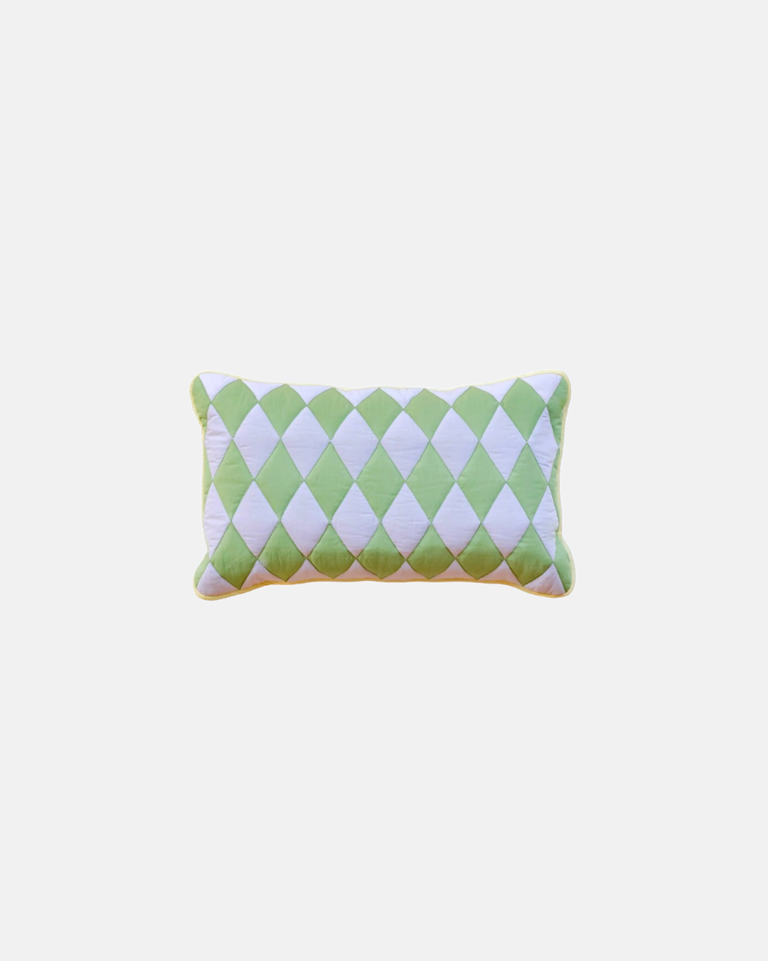 TBCo Cotton Cushion in Green Argyle with Duck Feather Inner