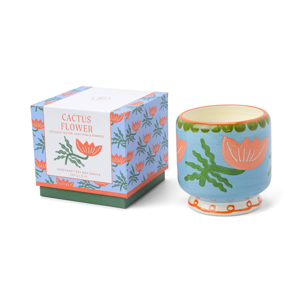 Paddywax A Dopo Flower Ceramic Candle in Cactus Flower