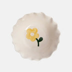 Caroline Gardner Striped Frilly Bowl in Pink Flower