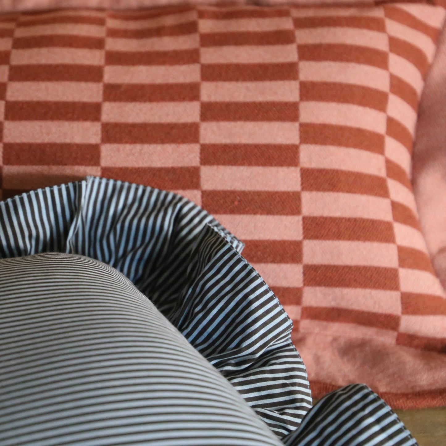 TBCo Cotton Cushion Cover in Rose Checkerboard