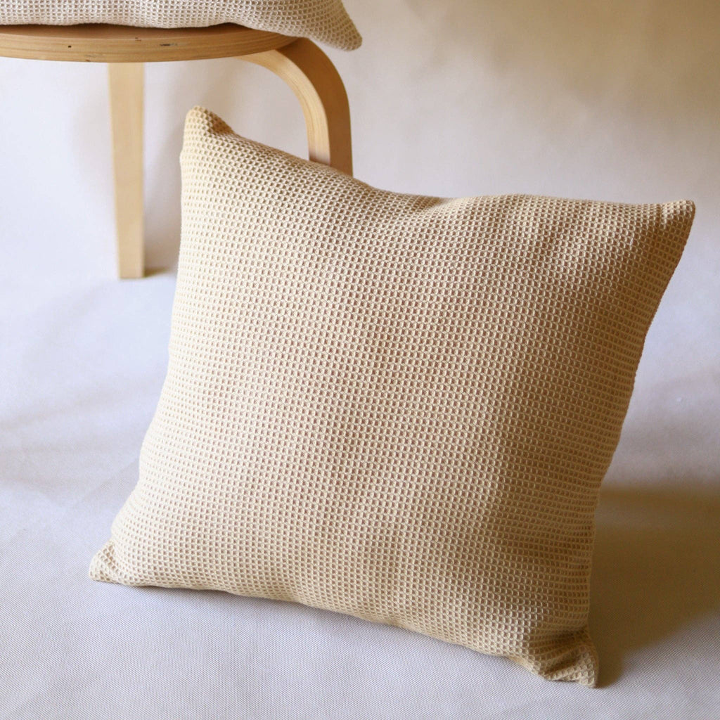 Chickidee Organic Waffle Cushion/Duck Feather Inner - Toast