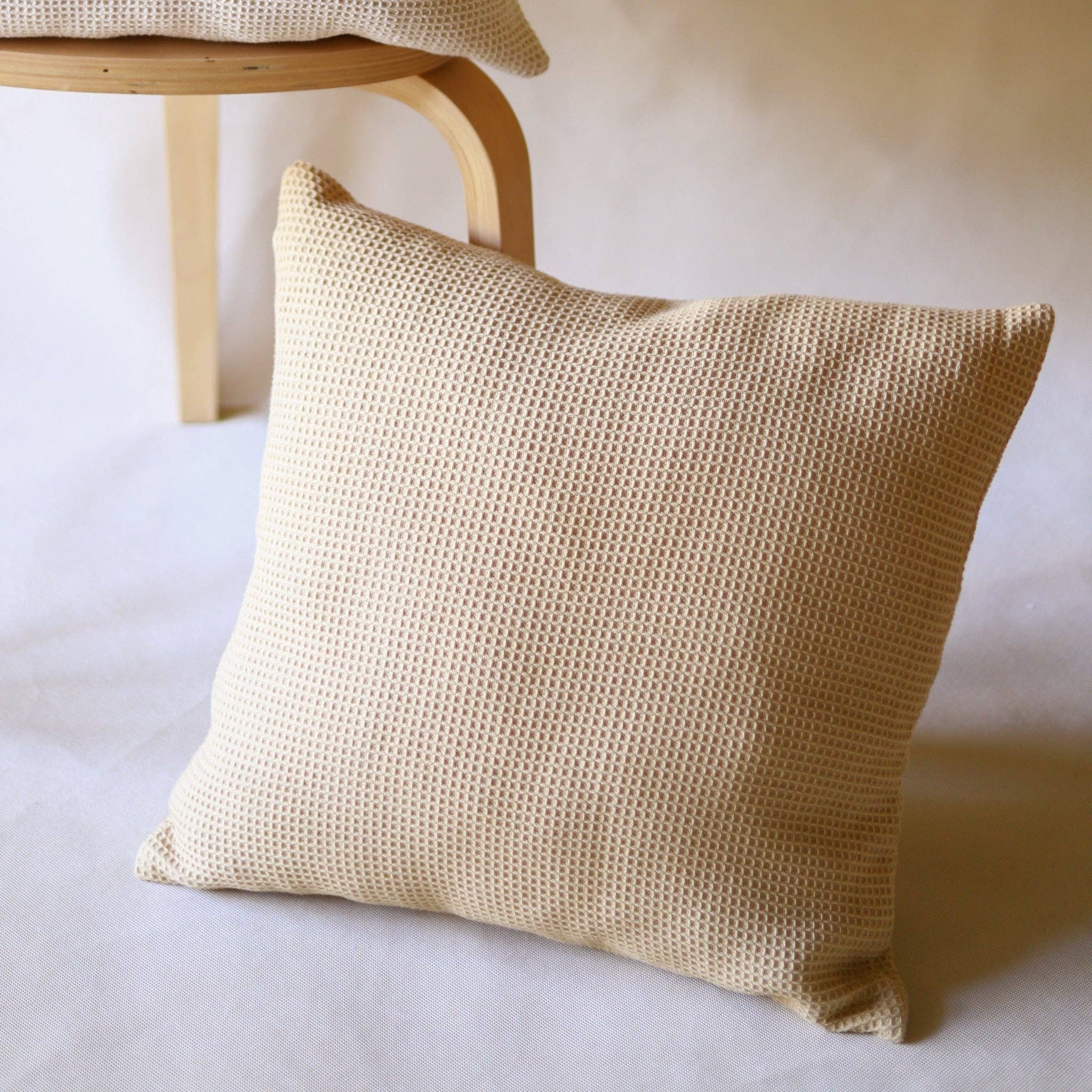 Chickidee Organic Waffle Cushion/Duck Feather Inner - Toast