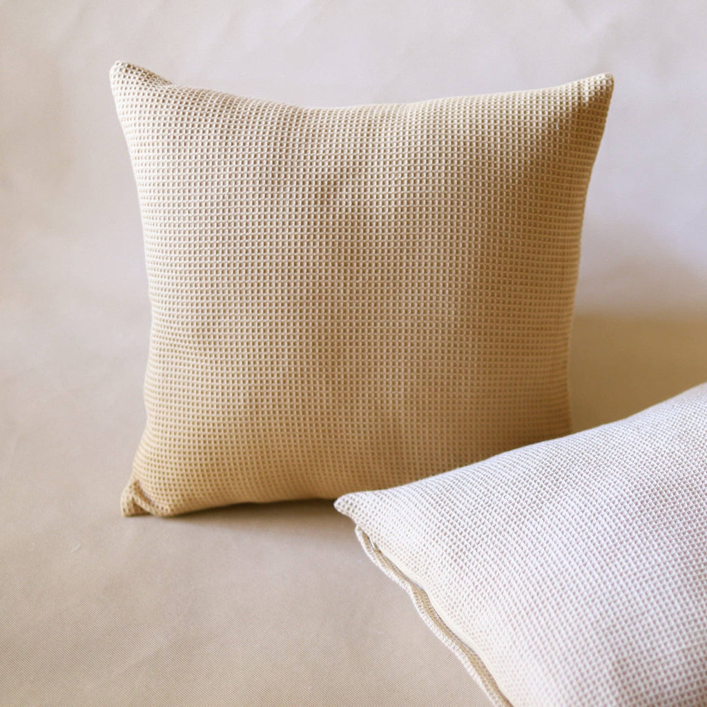 Chickidee Organic Waffle Cushion/Duck Feather Inner - Toast