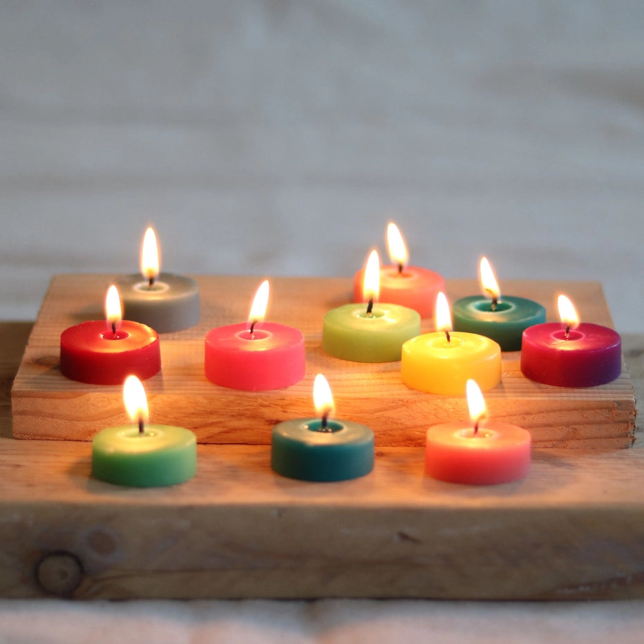 Five Bee's Yard Natural Dyed Colourful Tealights in Various