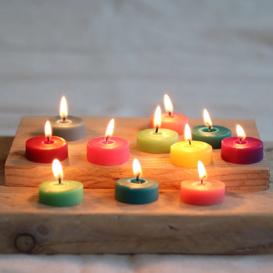 Five Bee's Yard Natural Dyed Colourful Tealights in Various