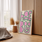 Peak Prints Homebody  Pink and Green Bright Bold Print Wall Art