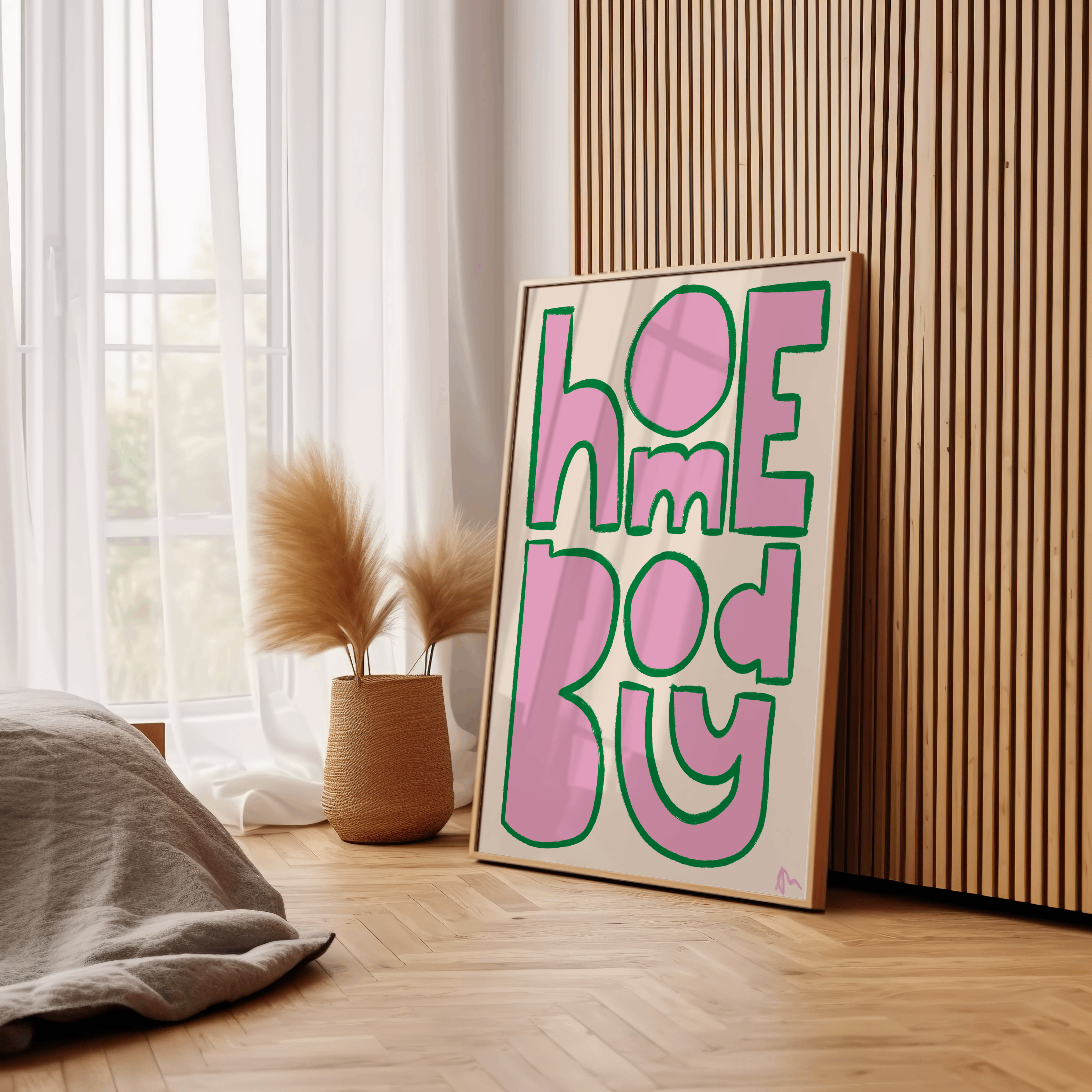 Peak Prints Homebody  Pink and Green Bright Bold Print Wall Art