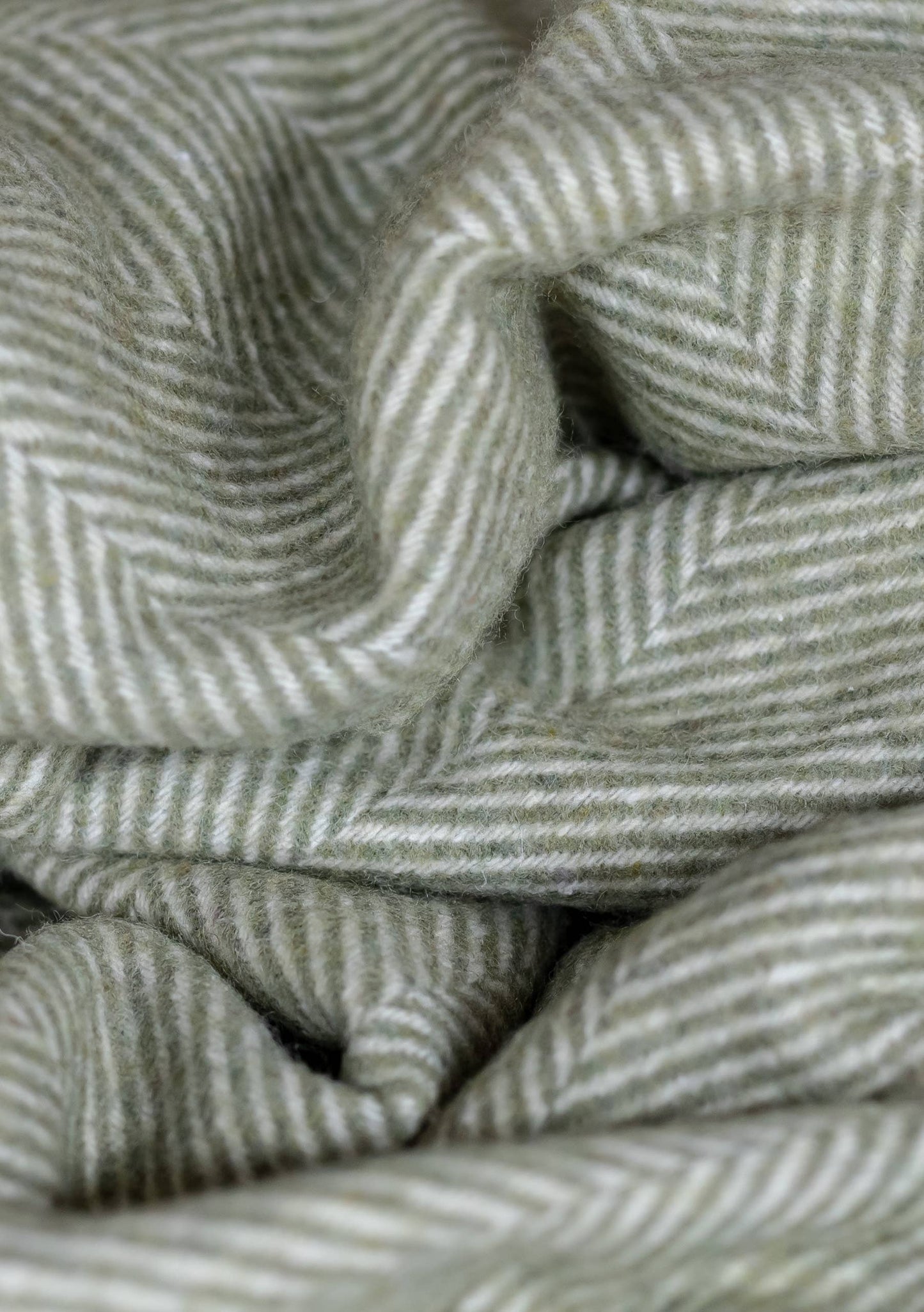 TBCo Recycled Wool Knee Blanket in Olive Herringbone