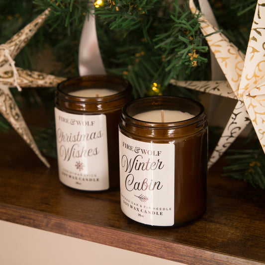 Fire & Wolf Soy Wax Christmas Wishes Candle