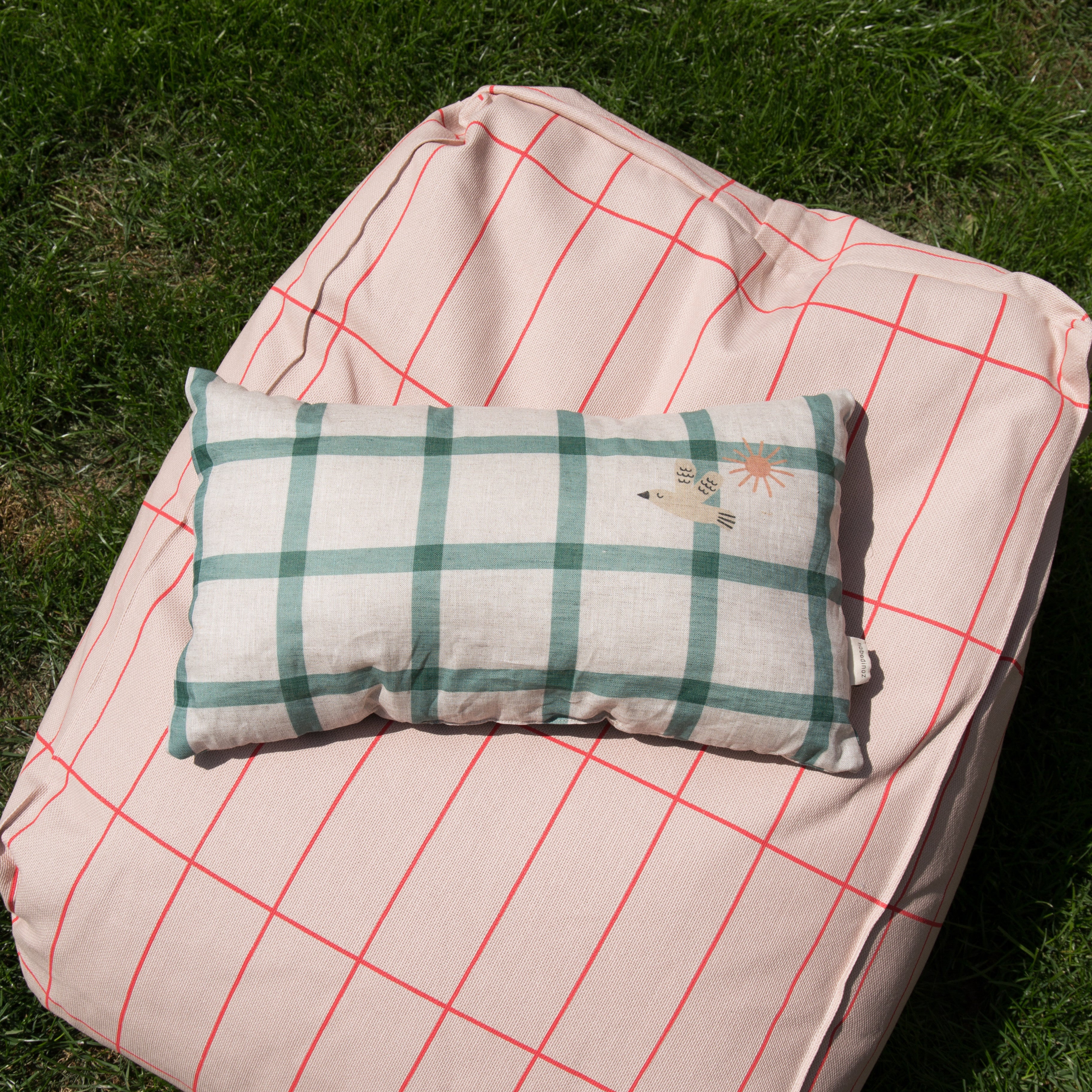 Nobodinoz Green Birds Linen Cushion