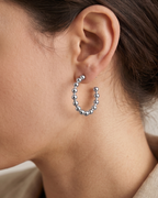 Big Metal London Louise Ball Hoop Earrings in Gold or Silver